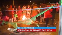 Con maderas y llantas en las vías se cumple el segundo día de bloqueos en El Alto