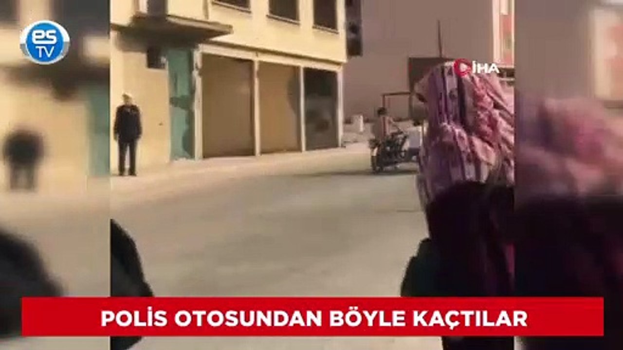 Polis otosundan işte böyle kaçtılar
