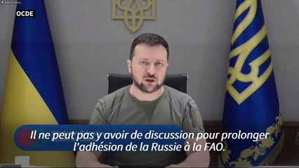 Ukraine: Zelensky demande l'exclusion de la Russie de la FAO