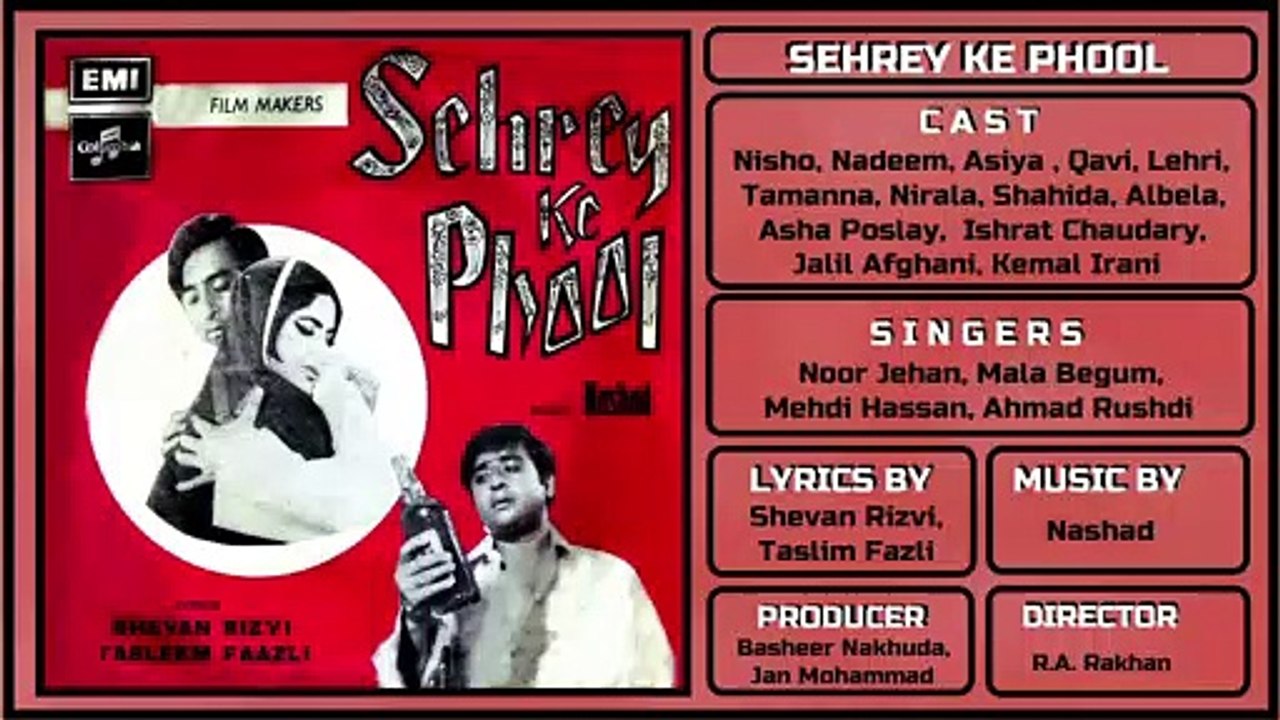 Zindagi Geet Hai Mohabbat Ka - Ahmed Rushdi & Mala - Film Sehrey Ke Phool