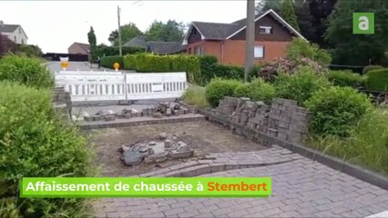 Affaissement de chaussée à Stembert