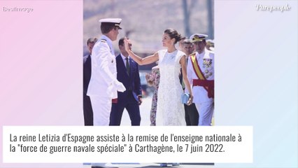Letizia d'Espagne : Robe immaculée, dentelle et transparence... Apparition angélique