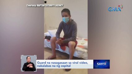 Guard na nasagasaan sa viral video, nakalabas na ng ospital | Saksi