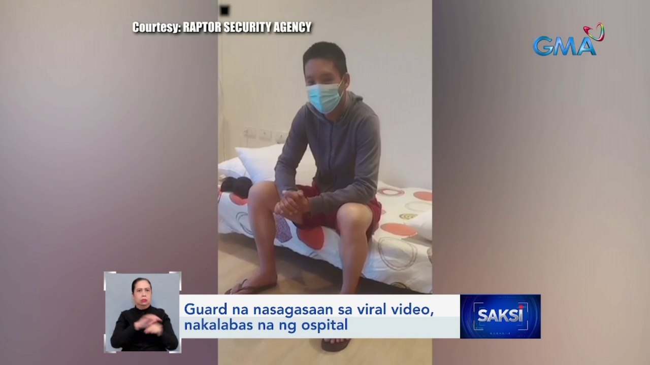 Guard na nasagasaan sa viral video, nakalabas na ng ospital | Saksi