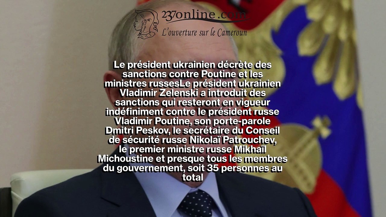 Le président ukrainien décrète des sanctions contre Poutine et les ministres russes