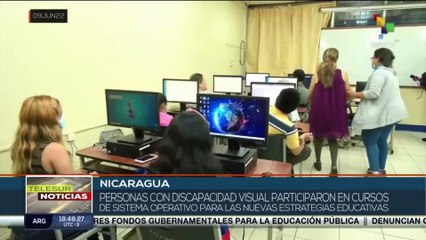 Nicaragua: Personas con discapacidad visual reciben cursos de instrucción técnica