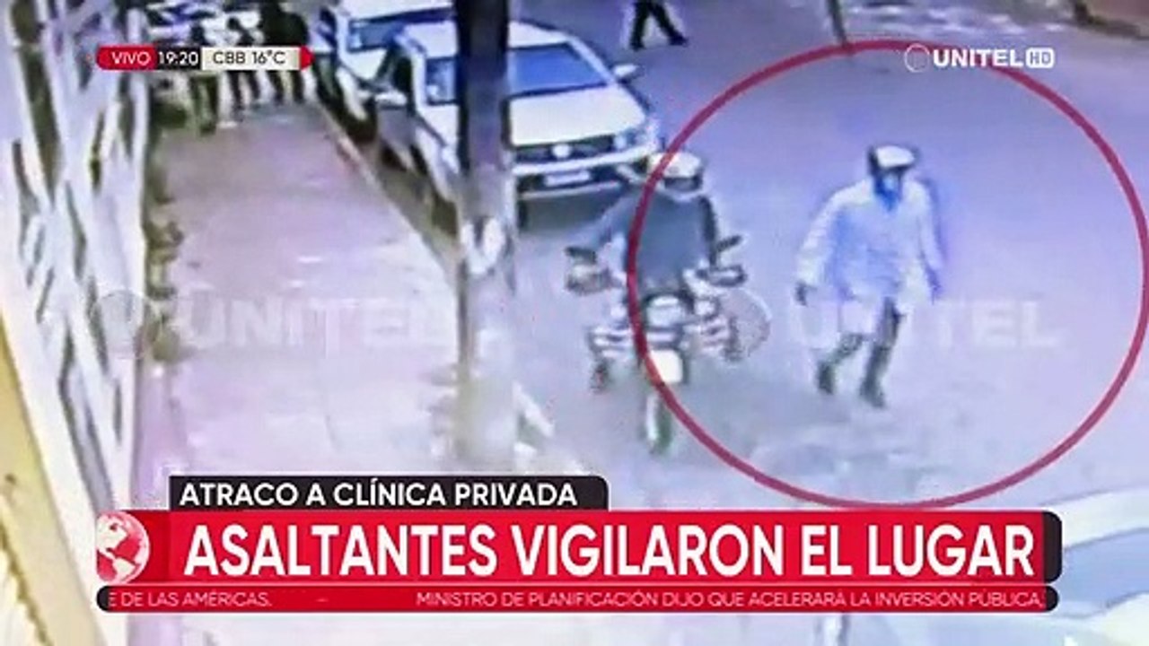 Tras nuevos videos, sospechan que hay un tercer implicado en el atraco en puertas de una clínica