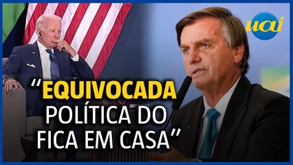 Ao lado de Biden, Bolsonaro ataca o ‘fica em casa’