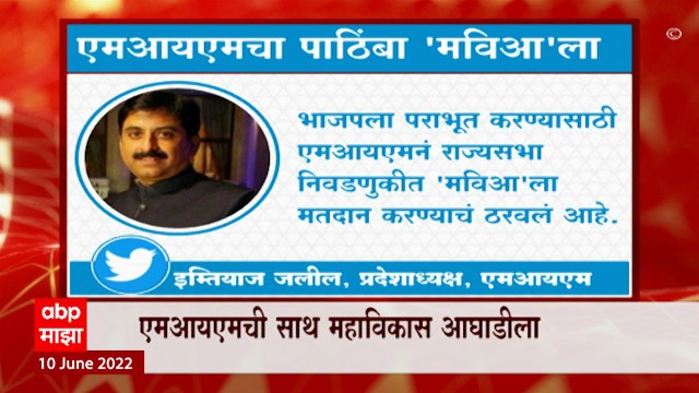 MIM Rajya Sabha : मतभेद कायम असतील पण भाजपला शह देण्यासाठी आघाडीला मतदान, Imtiyaz Jaleel