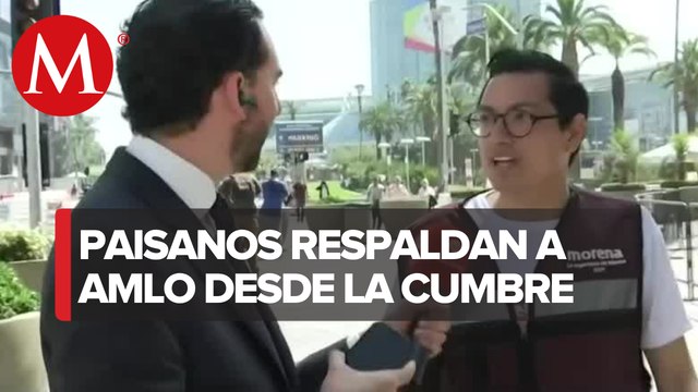 Migrantes mexicanos apoyan a AMLO en la Cumbre de las Américas