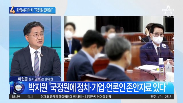 박지원 퇴임하자마자…“국정원 60년치 X파일 있다”