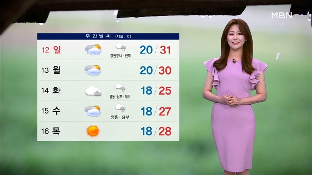 [뉴스7 날씨] 내일 내륙 요란한 소나기… 다시 낮더위, 후텁지근해요.