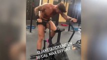 Shirtless Jake Quickenden works out at Sunderland’s Cross Fit gym