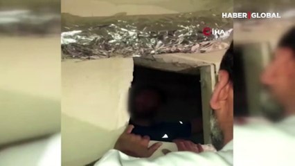Aranan şahsı havalandırma boşluğunda yakalayan polis: "Hadi gel, çok terlemişsin orada"