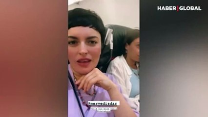 Ezgi Mola ve Merve Dizdar'ın uçakta 'ayak kokusu'yla mücadelesi! Kokuya dayanamayınca bakın ne yaptı...