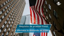 Turistas ya no tendrán que presentar prueba Covid para viajar a Estados Unidos
