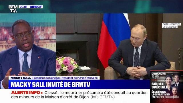 Macky Sall, président du Sénégal, a demandé à Vladimir Poutine de faciliter l'exportation du blé ukrainien à partir du port d'Odessa