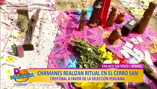 Perú irá al Mundial y Gareca renueva contrato : chamanes hacen ritual en cerro San Cristóbal