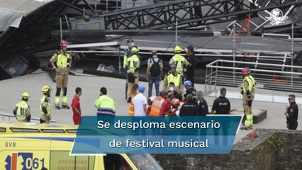 Colapsa escenario de festival musical en Santiago de Compostela; hay seis heridos