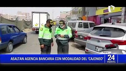Comas: Tres delincuentes con armas de fuego asaltan conocida agencia bancaria
