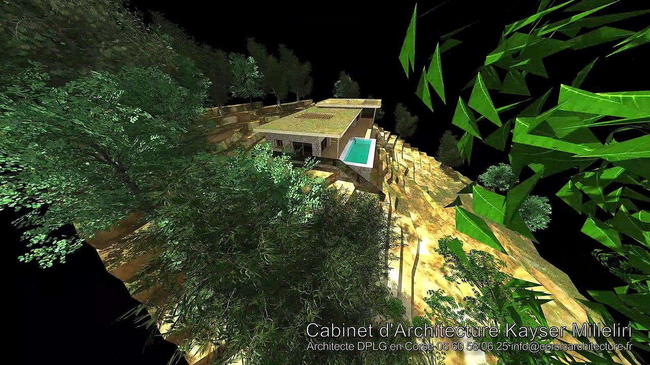 Villa moderne d'Architecte DPLG en Corse / Maison contemporaine de standing avec piscine intégrée