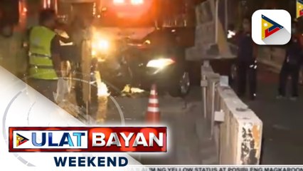 Kotse, inararo ang mga barrier sa EDSA-Boni