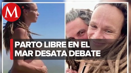 ¡Un nacimiento único! Mujer da a luz a la orilla del mar y se vuelve viral