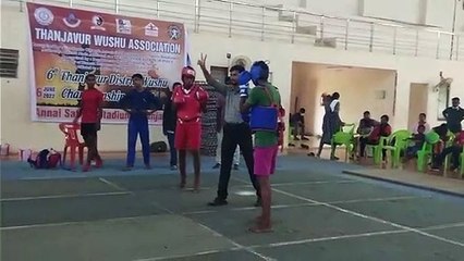 SATHISH VS SANTHOSH FIGHT(WUSHU - SANSHOU)