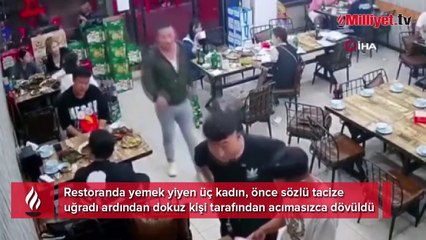 Restoranda yemek yiyen kadınlara korkunç saldırı! Önce taciz sonra dayak...