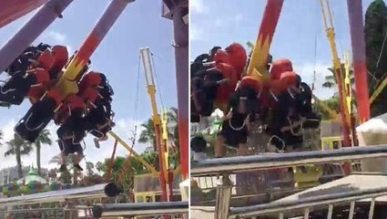 Lunapark, korku parkına döndü! Çocukların bindiği aletin halatı böyle koptu