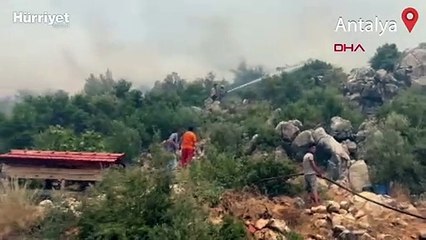 Kaş'ta makilik alanda yangın