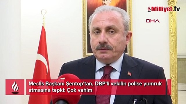 Meclis Başkanı Şentop'tan, DBP'li vekilin polise yumruk atmasına tepki