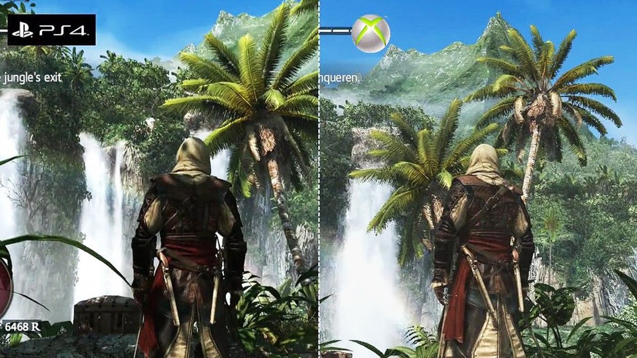 Assassin's Creed 4: Black Flag - Grafik-Vergleich: PS4- vs. Xbox-360-Version