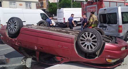 Fren testi yaparken bariyerlere çarpıp takla attı