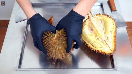 ASMR - Durian Ice Cream Rolls _ Part 01