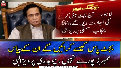 Budget Kaise Pass Karwain Gain, In Ke Pass Members Pure Nahi :Pervaiz Elahi