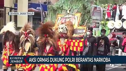 Puluhan Warga Jember Aksi Dukung Polri Berantas Narkoba