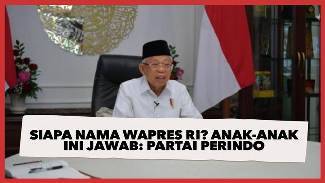 Viral! Siapa Nama Wapres RI? Anak-anak Ini Jawab: Partai Perindo