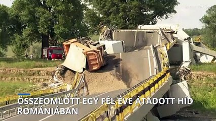 Összeomlott a fél éve átadott híd Romániában, egy ember megsérült