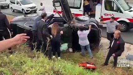 Şentop'un koruma ekibi kaza yaptı