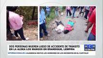 Dos muertos y seis heridos en accidente de tránsito en Aldea Los Mangos en Erandique, Lempira