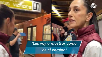 Critican a Sheinbaum por no usar cubrebocas en el metro de la CDMX