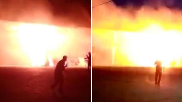 Akaryakıt istasyonunda büyük panik! LPG pompası bomba gibi patladı