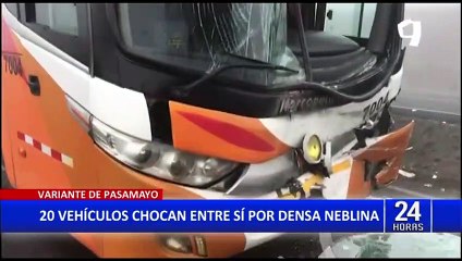 Variante de  Pasamayo: al menos 20 vehículos chocan en cadena por densa neblina