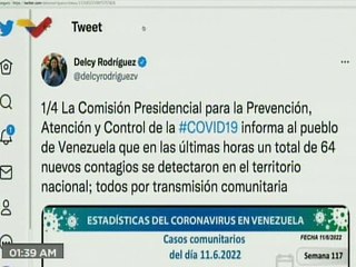 COVID-19 | Venezuela registró 64 casos de transmisión comunitaria y 517.368 pacientes recuperados