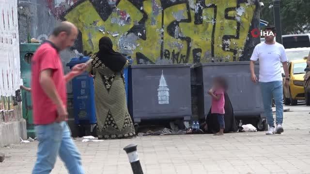 Karaköy'de sahtekar dilenciler kamerada