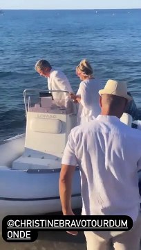 Christine Bravo et Stéphane Bachot lors de leur mariage en Corse le 11 juin 2022.