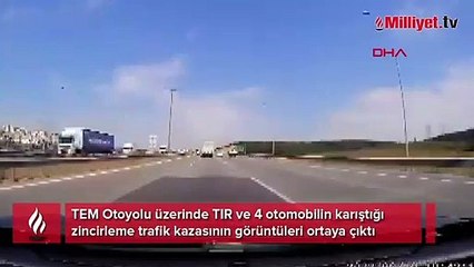 Pendik'te TEM Otoyolu'nda yaşanan kazanın görüntüleri ortaya çıktı