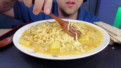ASMR EATING PEA RAGOUT WITH NOODLES (No Talking) MUKBANG