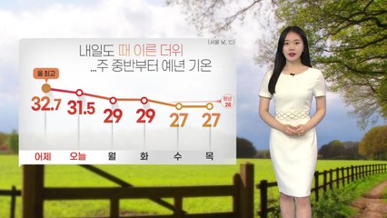 [날씨] 내일도 때 이른 더위...전국 흐린 하늘 / YTN